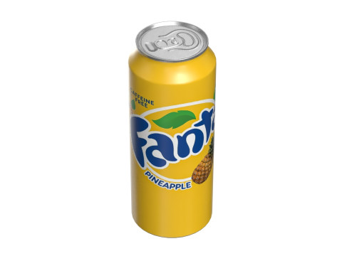 Fanta Pineapple Drink Can 500ml 14 3D Model