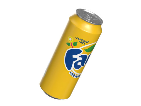 Fanta Pineapple Drink Can 500ml 14 3D Model
