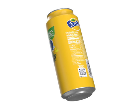 Fanta Pineapple Drink Can 500ml 14 3D Model