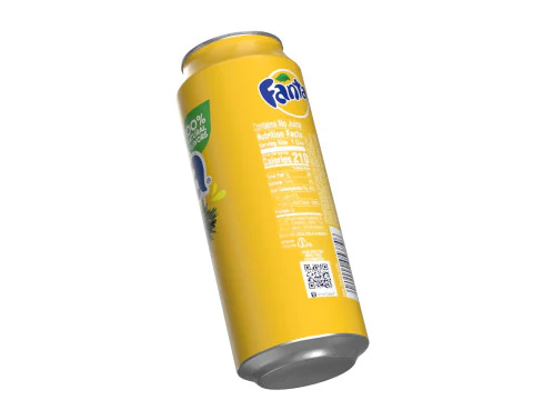 Fanta Pineapple Drink Can 500ml 14 3D Model