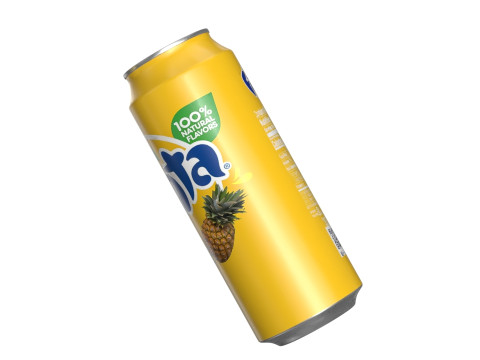 Fanta Pineapple Drink Can 500ml 14 3D Model