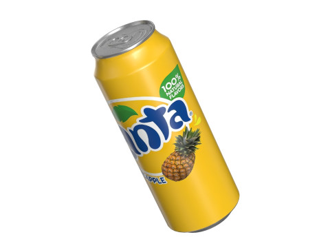 Fanta Pineapple Drink Can 500ml 14 3D Model