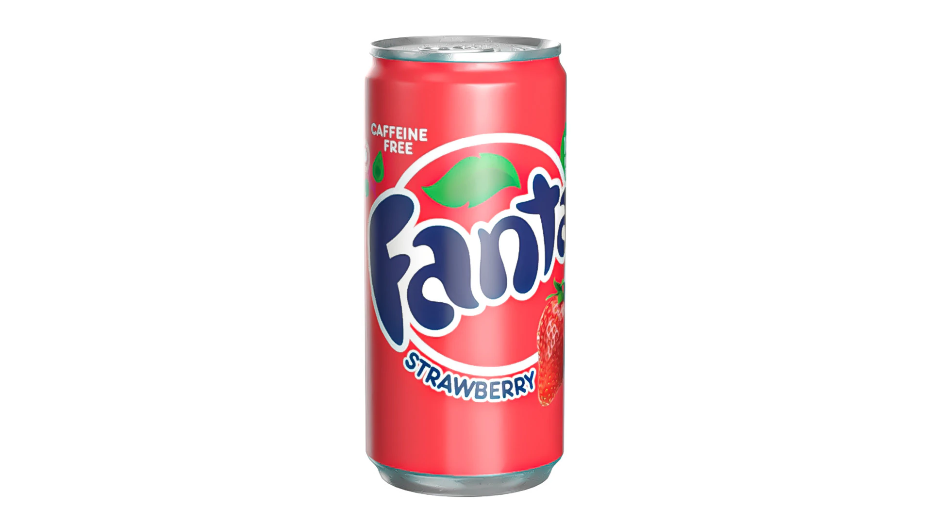 Fanta Strawberry Drink Can Slim 190ml 01 3D Model .c4d .max .obj .3ds .fbx .stl .blend 