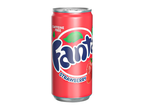 Fanta Strawberry Drink Can Slim 190ml 01 3D Model