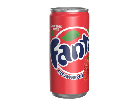 Fanta Strawberry Drink Can Slim 190ml 01 Model 3D