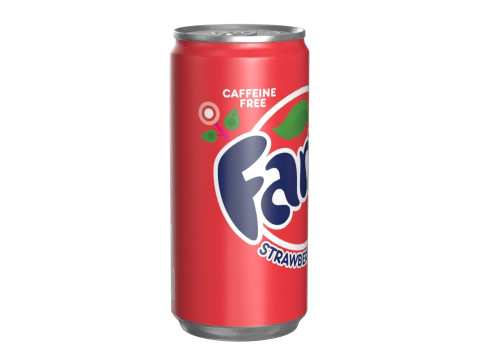 Fanta Strawberry Drink Can Slim 190ml 01 Model 3D