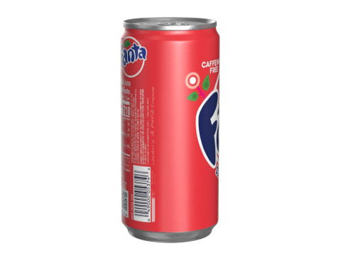 Fanta Strawberry Drink Can Slim 190ml 01 Model 3D