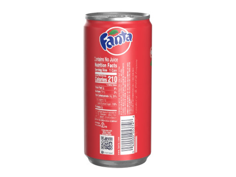 Fanta Strawberry Drink Can Slim 190ml 01 Model 3D