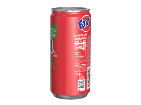 Fanta Strawberry Drink Can Slim 190ml 01 Model 3D