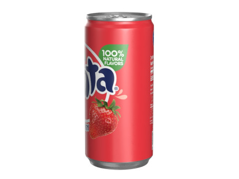 Fanta Strawberry Drink Can Slim 190ml 01 Model 3D
