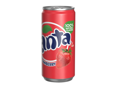 Fanta Strawberry Drink Can Slim 190ml 01 Model 3D