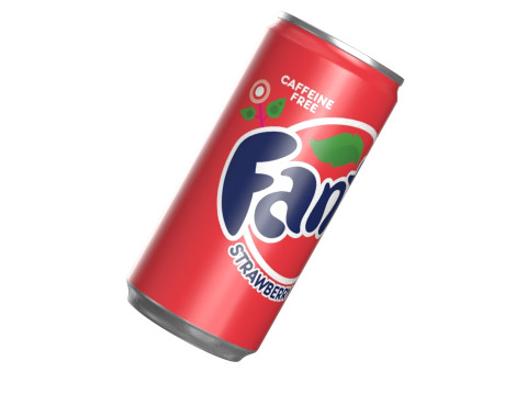 Fanta Strawberry Drink Can Slim 190ml 01 Model 3D