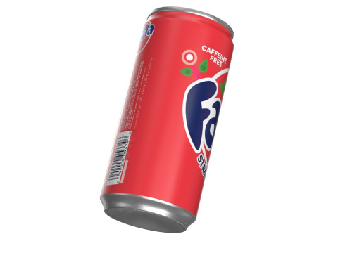Fanta Strawberry Drink Can Slim 190ml 01 Model 3D