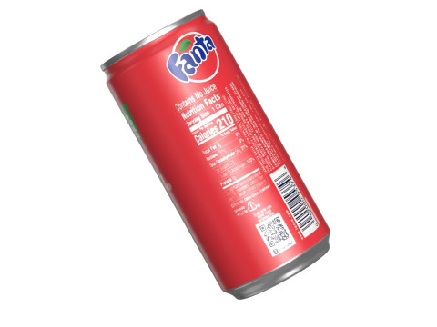 Fanta Strawberry Drink Can Slim 190ml 01 Model 3D