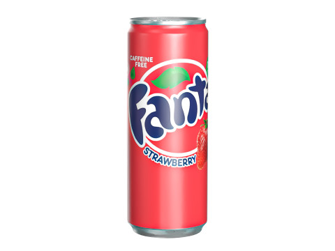 Fanta Strawberry Drink Can Slim 250ml 02 3D Model