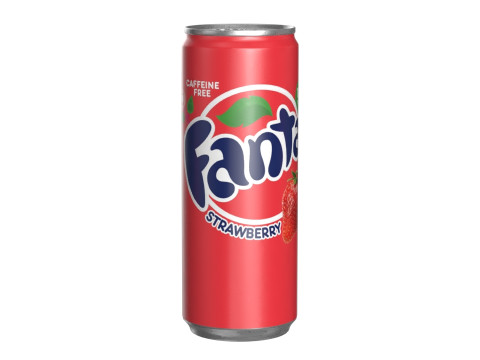 Fanta Strawberry Drink Can Slim 250ml 02 Modèle 3D