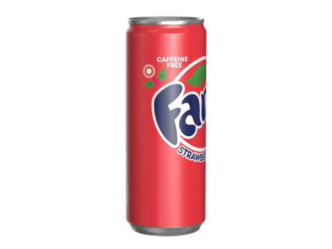 Fanta Strawberry Drink Can Slim 250ml 02 Modèle 3D
