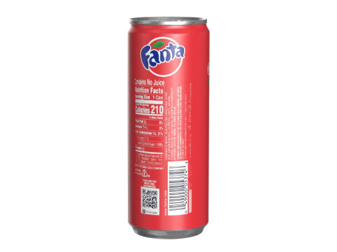 Fanta Strawberry Drink Can Slim 250ml 02 Modèle 3D