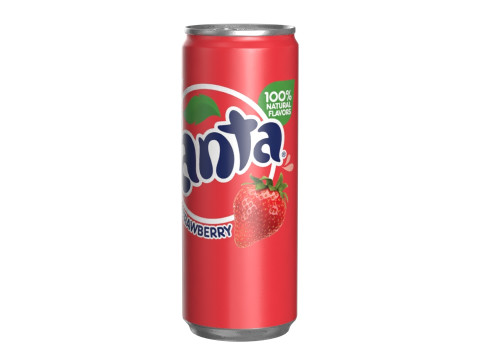 Fanta Strawberry Drink Can Slim 250ml 02 Modèle 3D