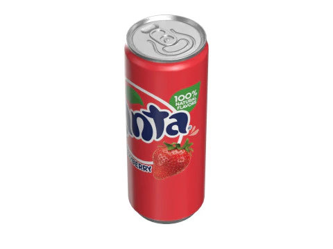 Fanta Strawberry Drink Can Slim 250ml 02 3D Model