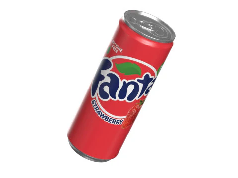 Fanta Strawberry Drink Can Slim 250ml 02 3D Model