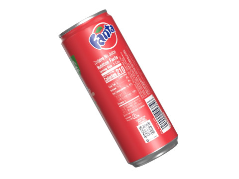 Fanta Strawberry Drink Can Slim 250ml 02 Modèle 3D