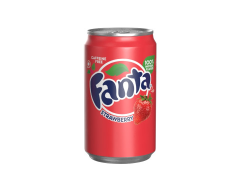 Fanta Strawberry Drink Can Sleek 200ml 03 Model 3D