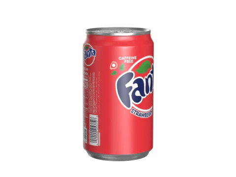Fanta Strawberry Drink Can Sleek 200ml 03 3D Model