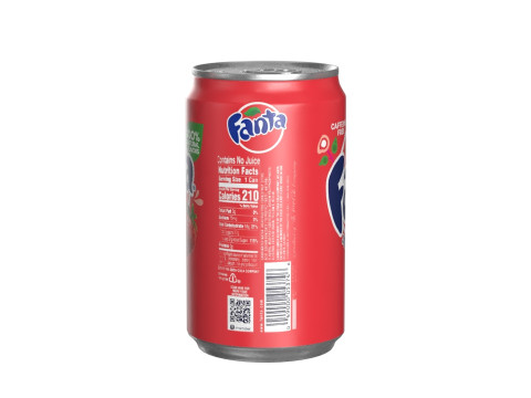 Fanta Strawberry Drink Can Sleek 200ml 03 Model 3D