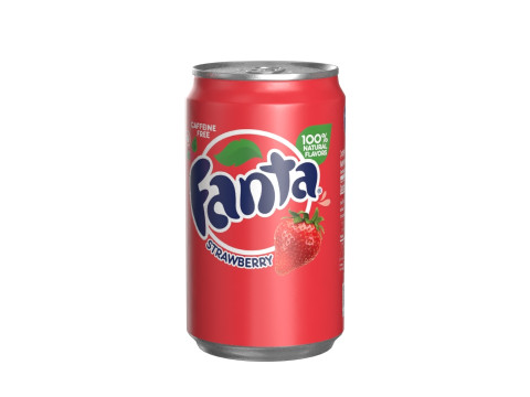 Fanta Strawberry Drink Can Sleek 200ml 03 Model 3D