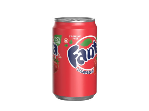 Fanta Strawberry Drink Can Sleek 200ml 03 Model 3D