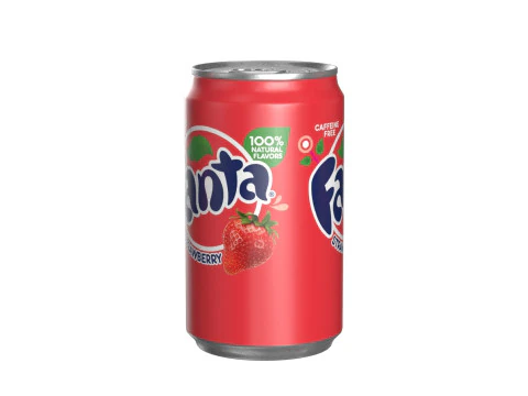Fanta Strawberry Drink Can Sleek 200ml 03 3D Model