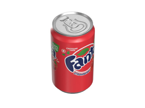 Fanta Strawberry Drink Can Sleek 200ml 03 Model 3D