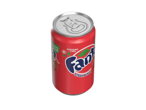 Fanta Strawberry Drink Can Sleek 200ml 03 3D Model