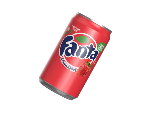 Fanta Strawberry Drink Can Sleek 200ml 03 Model 3D