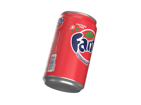 Fanta Strawberry Drink Can Sleek 200ml 03 Model 3D