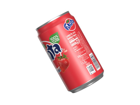 Fanta Strawberry Drink Can Sleek 200ml 03 Model 3D