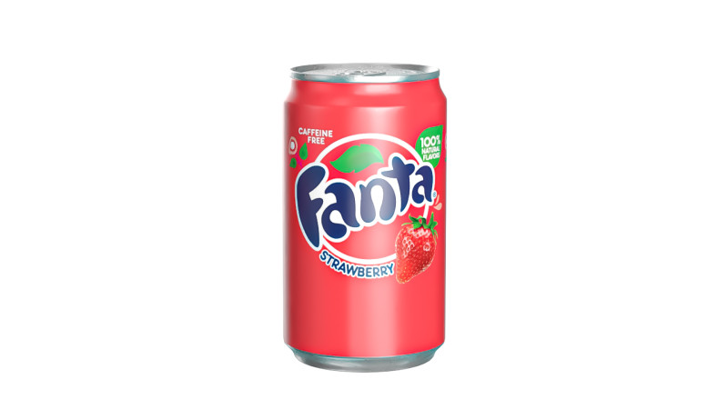 Fanta Strawberry Drink Can Sleek 200ml 03 Model 3D .c4d .max .obj .3ds .fbx .stl .blend 