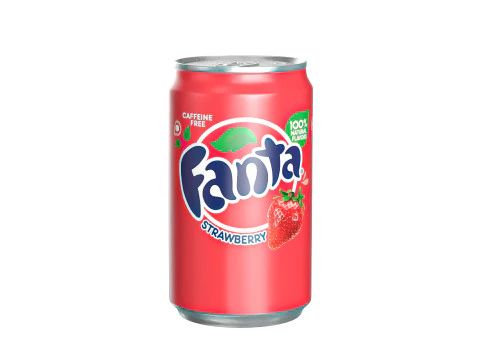Canette de boisson Fanta Fraise Sleek 200ml 03 Modèle 3D