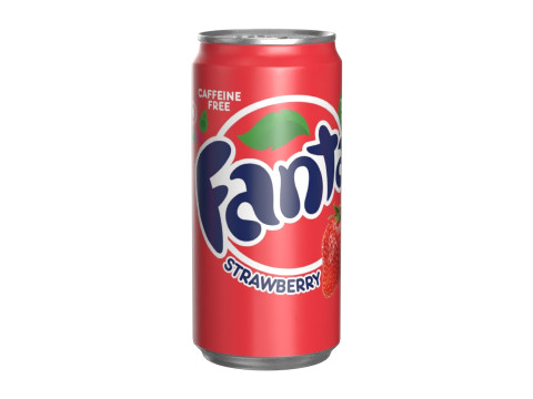 Fanta Strawberry Drink Can Sleek 250ml 04 3D Model