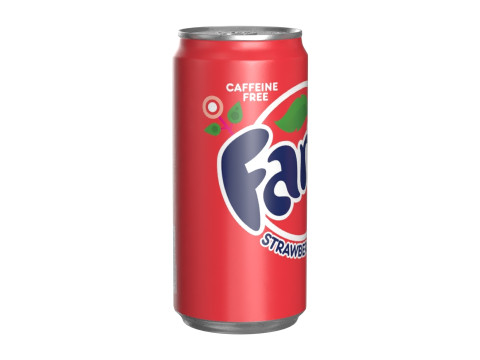 Fanta Strawberry Drink Can Sleek 250ml 04 Modèle 3D