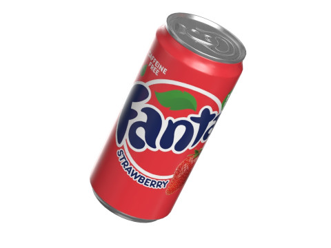 Fanta Strawberry Drink Can Sleek 250ml 04 Modèle 3D