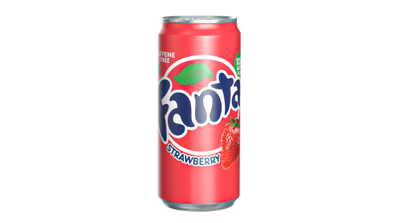 Fanta Strawberry Drink Can Sleek 270ml 05 3D Model .c4d .max .obj .3ds .fbx .stl .blend 