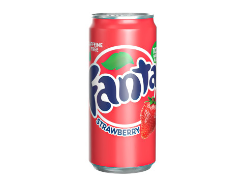 Fanta Strawberry Drink Can Sleek 270ml 05 3D Model