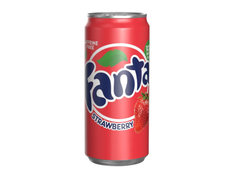 Fanta Strawberry Drink Can Sleek 270ml 05 3D Model
