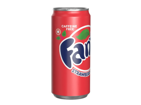Fanta Strawberry Drink Can Sleek 270ml 05 3D Model