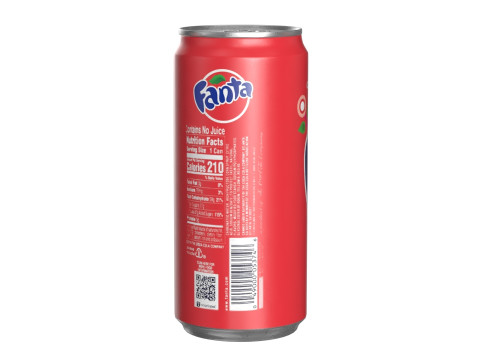 Fanta Strawberry Drink Can Sleek 270ml 05 3D Model