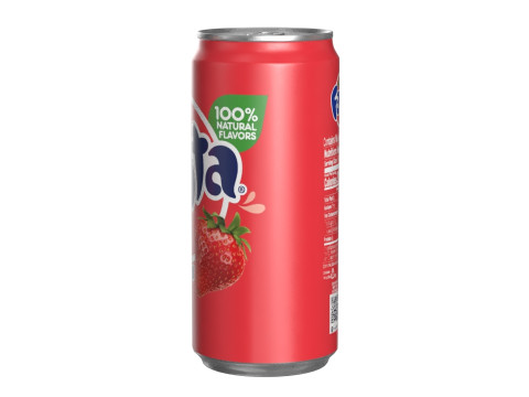 Fanta Strawberry Drink Can Sleek 270ml 05 3D Model