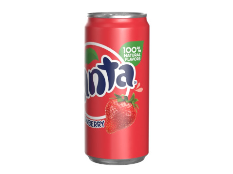 Fanta Strawberry Drink Can Sleek 270ml 05 3D Model
