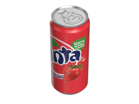 Fanta Strawberry Drink Can Sleek 270ml 05 3D Model
